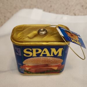 SPAM Hormel Decoupage Christmas Ormament NEW